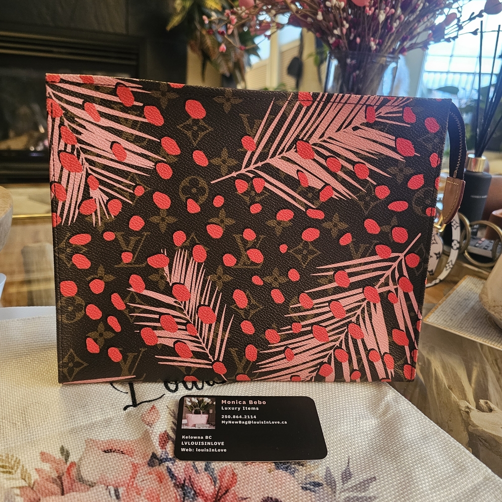 Louis Vuitton Pink and Red Cosmetic Bag
